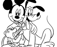 Coloriage mickey et pluto