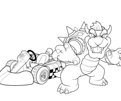 Coloriage Mario Kart bowser