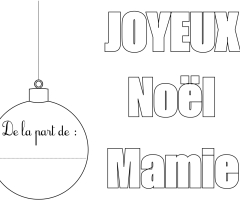 Coloriage joyeux noel mamie